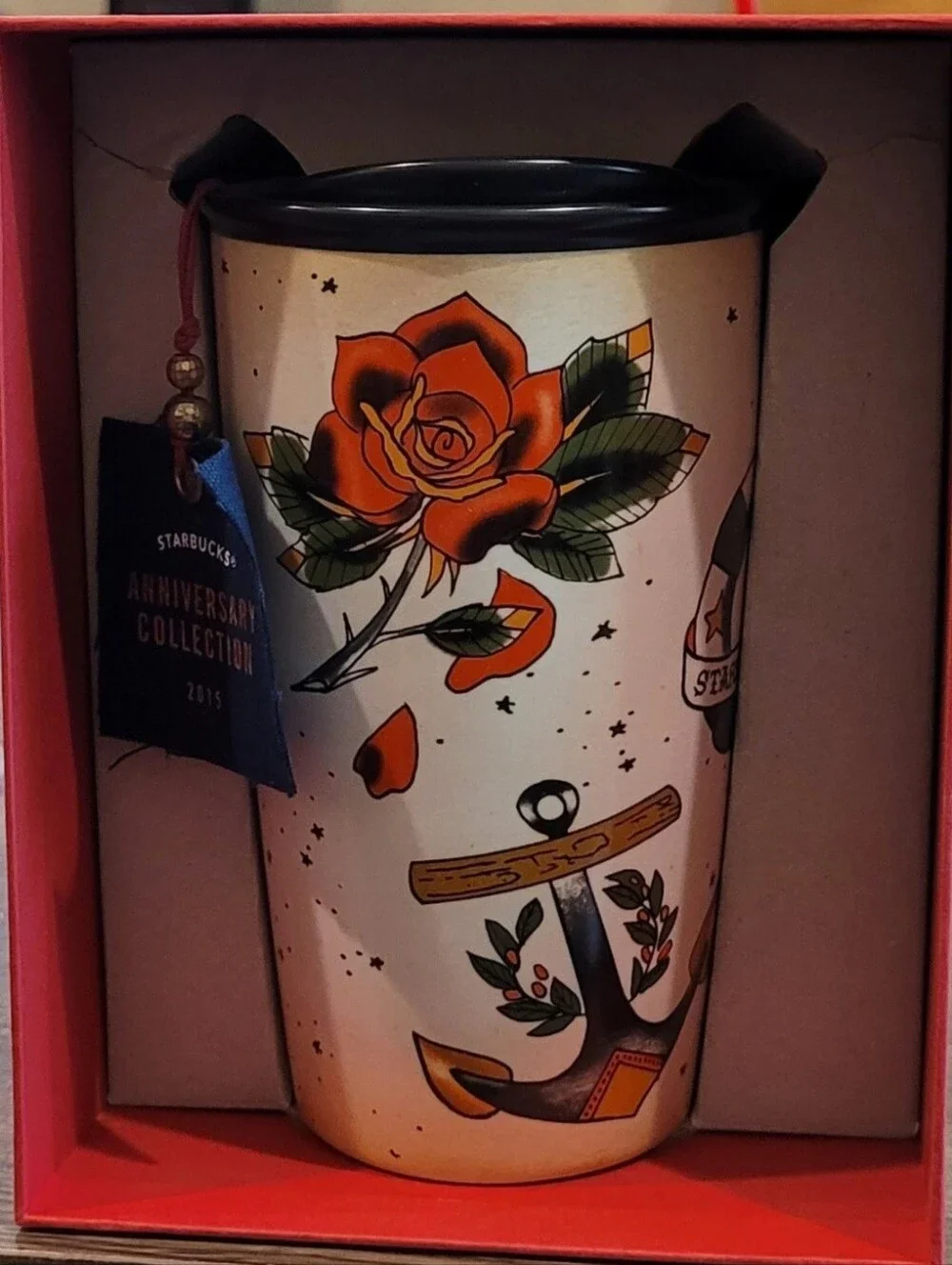 2015 Starbucks Dot Collection Siren Mermaid Sailor Tattoo Ceramic Travel NIB